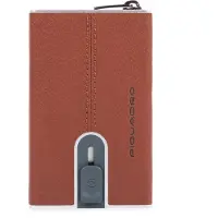 Piquadro Black Square kortholder i skinn Square Sliding System brun unisex