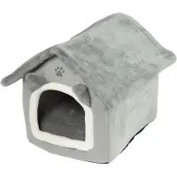 Purlove katteseng - hus grå 25706
