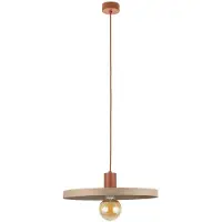 TK Lighting Pendellampe Sila, sand/rød, metall, Ø 45 cm, E27
