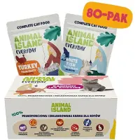 Animal Island kalkun/hvit fisk i buljong kattefôr 80x85g