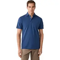 Hackett for man. HM5600201 Gmd Blue Pique Polo Shirt (S), Casual, Cotton, Short sleeve