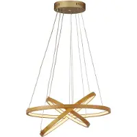 Searchlight Eternity hengelampe, gullfarget, bambus, Ø 50 cm