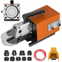 Vevor Pneumatisk krympetang Am-10, luftdrevet krympemaskin for ledningsterminaler Krymping opptil 16 mm2, pneumatisk krympetang med 10 sett med bakker for mange typer terminaler