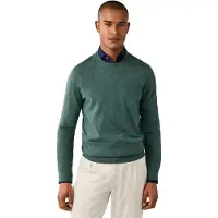 Hackett for man. HM7000204 Ess Merino Crew-neck Jumper in olive green (L), Casual, Wool, Classic