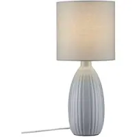 PR Home Uno bordlampe, lys grå, høyde 47 cm, tekstil/keramikk