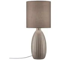PR Home Bordlampe Uno, brun, høyde 37 cm, tekstil/keramikk