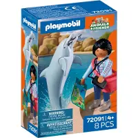 Playmobil Animals og Friends - Zoo: Delfin og besøkende - 8 Dele - - OneSize - Lekefigur