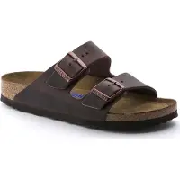 Birkenstock for woman. 452763 Brown Arizona Soft Footbed Oiled Leather Sandals (Narrow Fit) (40), Flat, None, Casual