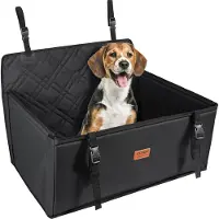 Vevor hundesete, vanntett hundesete for bil med støtteramme, kjæledyrsete med klipsbar sikkerhetsbånd, hundeseng for liten, mellomstor og stor hund opptil 22,5 kg, svart