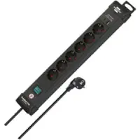 Brennenstuhl Premium-Line 6-veis stikkontaktlist med USB C, USB A, svart, 3m