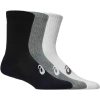 Asics unisex. 3033C298 Pack 3 Crew Socks white, black, gray (M), Homewear, Sport, Multicolor, Grey, Cotton