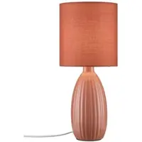 PR Home Bordlampe Uno, rustrød, høyde 37 cm, tekstil/keramikk