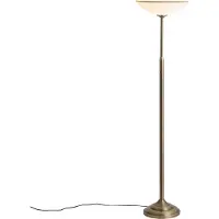 QAZQA Klassisk gulvlampe bronse med opalt glass - Katarina