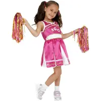 Smiffys Kostymer - Cheerleader - Rosa - - 7-9 år (122-134) - Kostymer