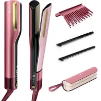 Shark SilkiPro Straight Hair rettetang + hårføner i Rosa | HT401EUPK | va SharkNinja