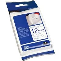 Brother - Tøy - hvit, blå - Rull (1,2 cm) 1 kassett(er) tape - for P-Touch PT-1010, 1080, 1090, 1230, 1290, 18, 2100, 2110, 2430, 3600, 7100, 9800, PT-GL-200