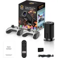 Mtp Products U1 Mini smartprojektor og retro spillkonsoll - Android 14, over 36 000 spill - svart