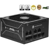 MSI MAG A650GLS PCIE5, 650 W, 100 - 240 V, 1430 W, 50/60 Hz, aktiv, 90