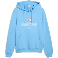 Puma Manchester City ftblCulture Hoodie Men, Sport, Light Blue/Dewdrop, L