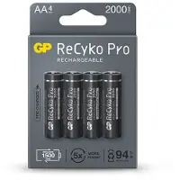 GP oppladbart batteri ReCyko Pro AA / R6 2000mAh, 4 stk.