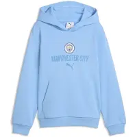 Puma Manchester City ftblCulture Hoodie Youth, Clothing, Light Blue/Dewdrop, 15-16Y