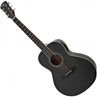 Gear4Music Parlour Venstrehendt Elektroakustisk Gitar fra Svart