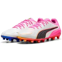 Puma KING 20 ULTIMATE FG/AG Football Boots Unisex, Shoes, White/Poison Pink/Bright Aqua, 41