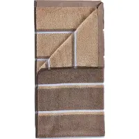 Zone Håndkle - 100% bomull - 50x100 cm - Denmark Sauna - Stripet Taupe