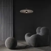 Zambelis LED-hengelampe 25176, grå/svart, Ø 45 cm, metall