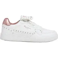 Pepe Jeans for girl. PGS000009 Ball Studs white sneakers (39), Flat, Laces, Casual, children's fashion