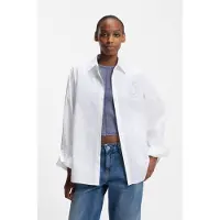 HUGO Edafne10262998 Blue Langermet Bluse