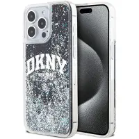 DKNY Liquid Glitter Big Logo iPhone 14 Pro-etui - svart