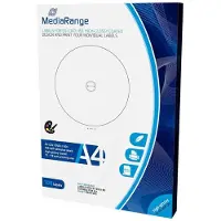 MediaRange MRINK132, Hvit, DIN A4, CD/DVD, Glans, Inkjet, 210 mm