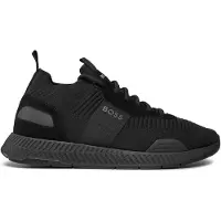 BOSS for man. 50498245 Black sock slippers (43), Flat, Laces, Casual