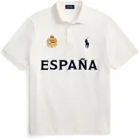 Ralph Lauren for man. 710B20854001 White Classic Fit Spain Polo (M), Casual, Cotton, Short sleeve