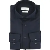 Profuomo Twill Skjorte Med Ekstra Lange Ermer Marineblå Blå Mørkeblå Størrelse