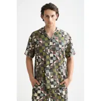 Scotch & Soda Printed Tencel Kortarmet Skjorte