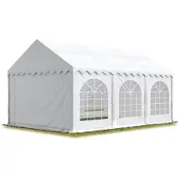 TOOLPORT 3x6 m partytelt, PVC-presenning, hvit, med bunnramme