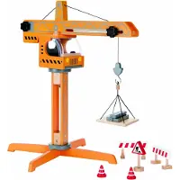 Hape Lekesett - 10 Deler - Kran - - OneSize - Bil