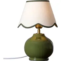 PR Home bordlampe Nell, mosegrønn, keramikk, 34 cm høy, E27