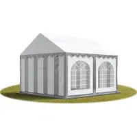 Sonstiges 3x4 m partytelt, PVC-presenning, grå-hvit, med bunnramme