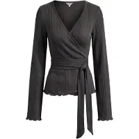 Object Ribbet Omslag Cardigan