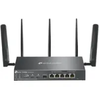 TP-LINK Omada ER706WP-4G, Dobbelbånd (2.4 GHz / 5 GHz), Ethernet/bredbåndsforbindelse, 4G, Svart, Skrivebord/stolperuter