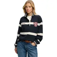 Superdry Crest Stripe Rugby Langermet Poloskjorte