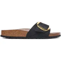 Birkenstock for woman. 1032965 Madrid Big Buckle Sandals (Narrow Fit) black (41), Flat, None, Casual