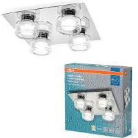 Osram LED-taklampe ORBIS FLAME, krom, 4 lyskilder, CCT IP44