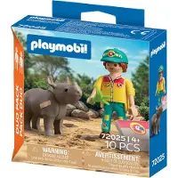 Playmobil DuoPack - Rangering med Neshorn - 10 Deler - 72025 - - OneSize - Lekefigur