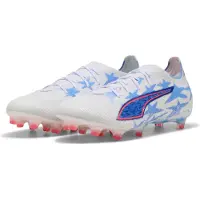 Puma ULTRA 6 PRO KIDSUPER x CHRISTIAN PULISIC FG/AG Football Boots Unisex, Sports, White/Pink Lilac/Dusky Blue, 42.5