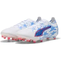 Puma ULTRA 6 MATCH KIDSUPER x CHRISTIAN PULISIC FG/AG Football Boots Unisex, Sport, White/Pink Lilac/Dusky Blue, 39