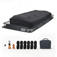 Vevor takstativkurv, 2286 x 1270 x 152 mm, kraftig takstativkurv med vanntett takveske, sperrestropper, 113,4 kg kapasitet, allværs takbagasjeholder, for SUV lastebil bil